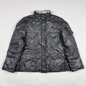 Lauren Active Ralph Lauren Puffer Jacket Womens XL Black Quilted Silver Lined